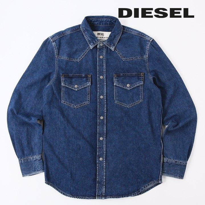 DIESEL ディーゼル 長袖デニムシャツ メンズ メタルスナップボタン