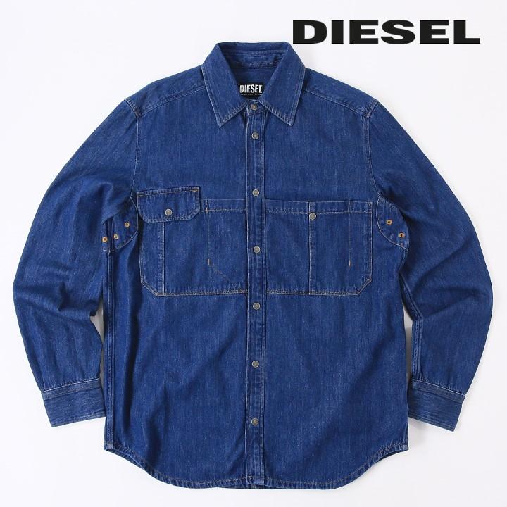 DIESEL ディーゼル 長袖デニムシャツ メンズ スナップボタン コットン