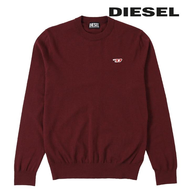 DIESEL ディーゼル 長袖ニットセーター メンズ ワンポイント刺繍 DIESEL ディーゼル 長袖ニットセーター メンズ ワンポイント刺繍