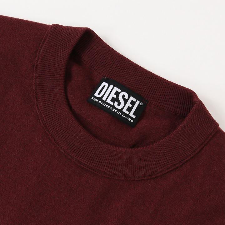 DIESEL ディーゼル 長袖ニットセーター メンズ ワンポイント刺繍 DIESEL ディーゼル 長袖ニットセーター メンズ ワンポイント刺繍