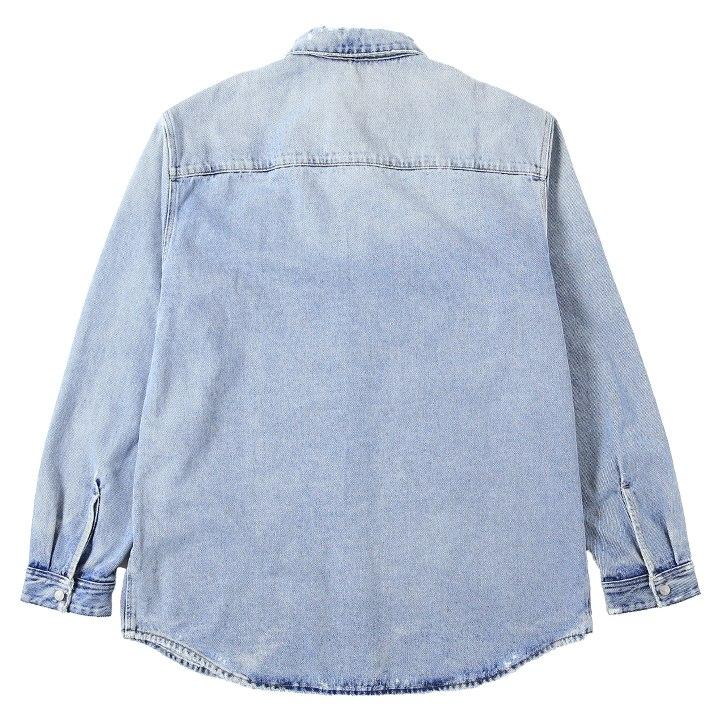 DIESEL ディーゼル 長袖デニムシャツ メンズ デストロイダメージ加工