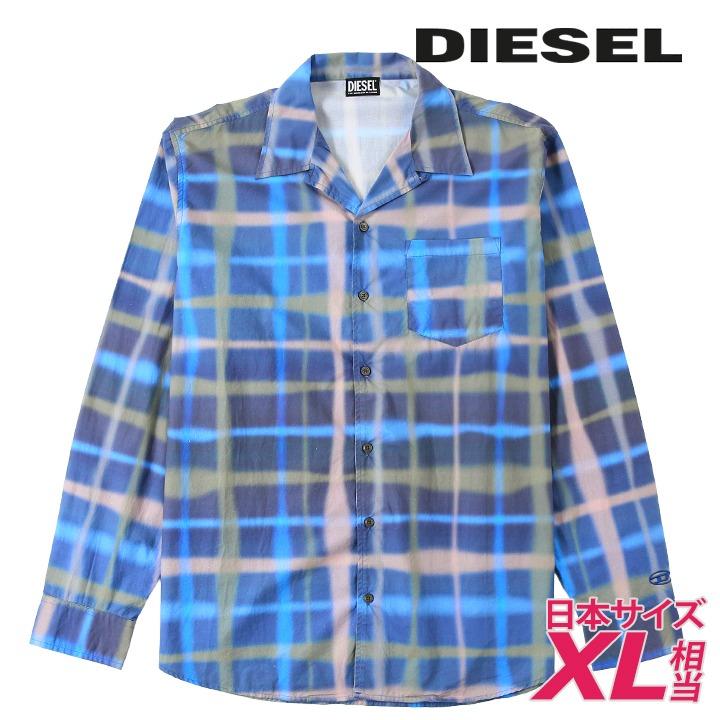 DIESEL 長袖シャツ サイズ52 アース柄 DIESEL（ディーゼル） 長袖シャツ メンズ チェック柄 オーバルDワン