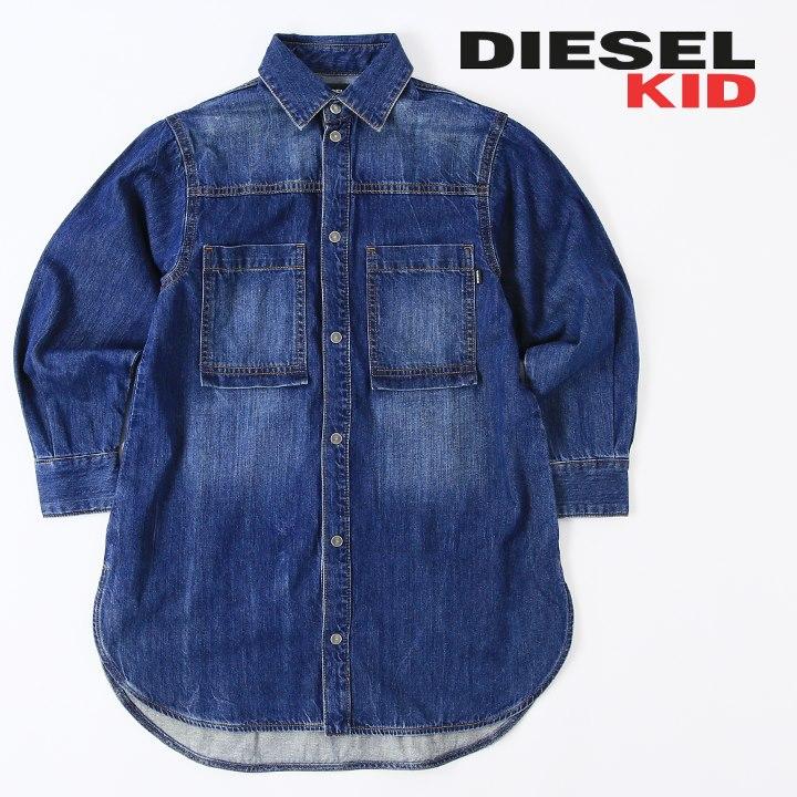 ディーゼルキッズ DIESEL KID 長袖デニムシャツワンピース ジュニア  