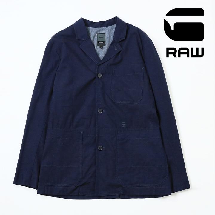 ジースターロウ G-Star RAW テーラードジャケット メンズ ビッグポケット インディゴ フロントボタン SHATTOR OMEGA BLAZER｜tutto-tutto