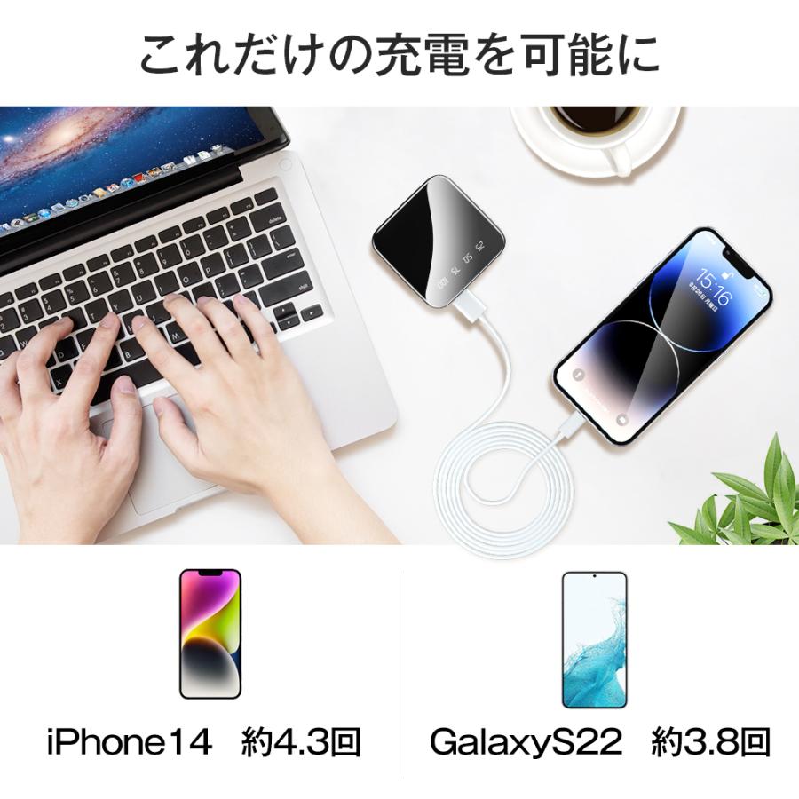 MOTTARI モバイルバッテリー 20000mAh 超小型 大容量 2.1A急速充電 スマホ充電器 type-c タイプc蓄電対応 残量表示 懐中電灯 iPhone/Android各種対応 PSE認証済｜tutuyo｜05