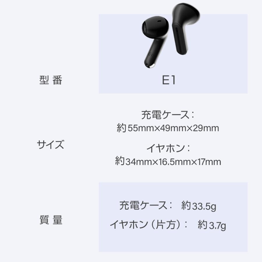 earfredo ワイヤレスイヤホン E1 AIノイズキャンセリング ec2aa510273fa7ff595682fb4a1f83