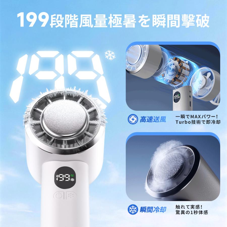 ハンディファン 199段階風量調節 1秒冷感 4WAYデザイン 折りたたみ -26