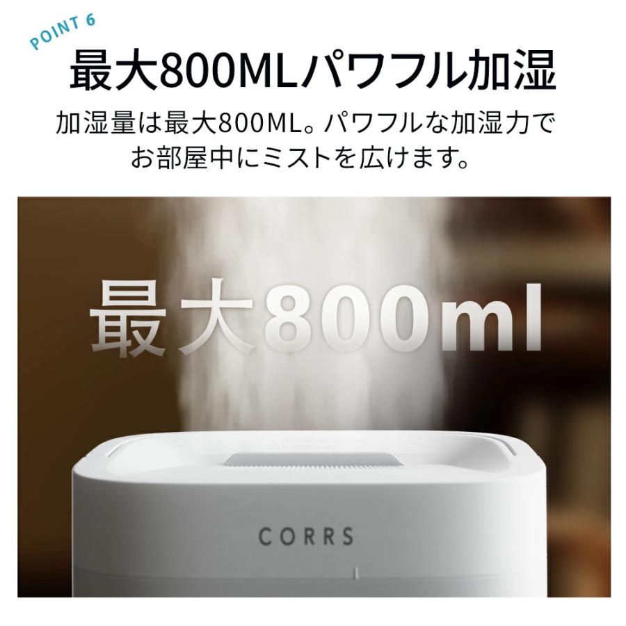 【売約済み】CORRS スチーム式加湿器4L（湿度センサー付き） CORRS 加湿器 蒸気式加湿器 4L 大容量 スチーム式 上から給水可能 最大