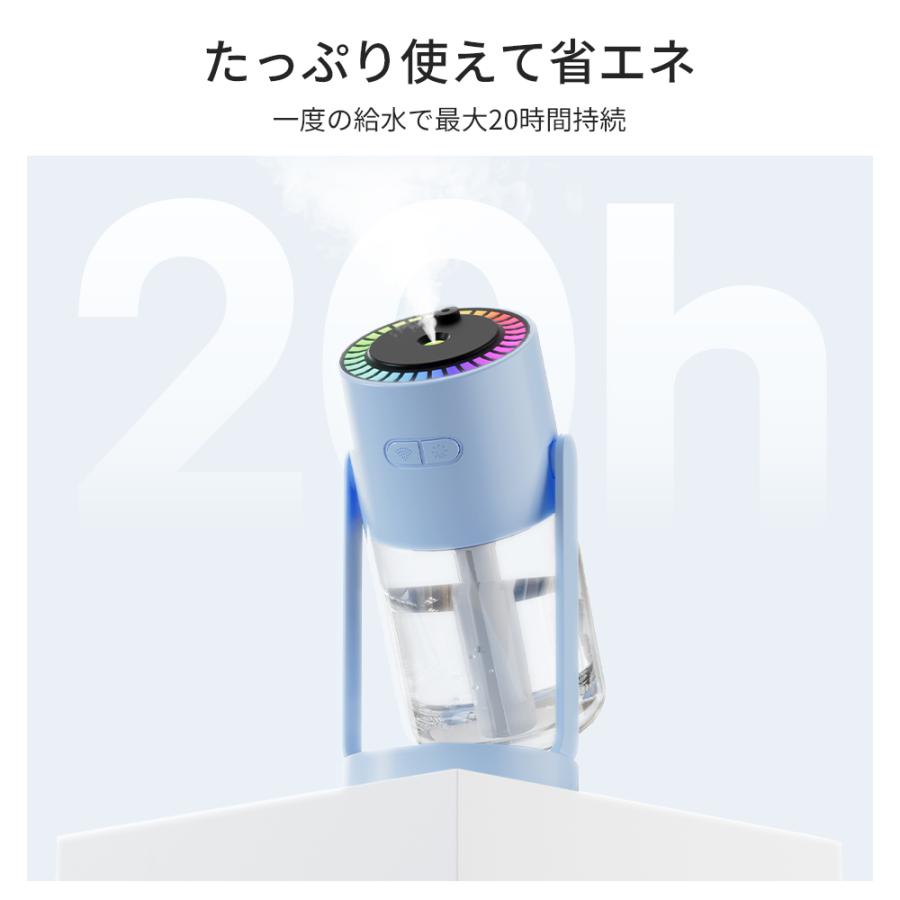 加湿器 USB給電式 280ml 小型 卓上加湿器 角度調整 超音波式 マイナス