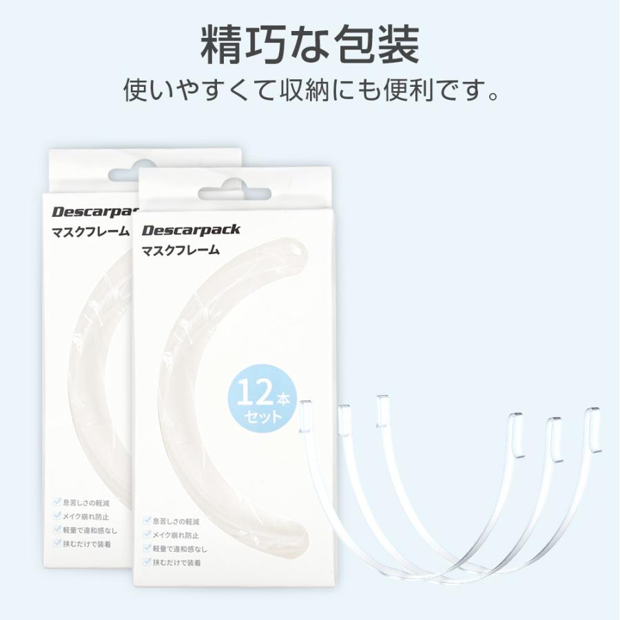 マスクフレーム 3D立体快適 透明 繰り返し使える 12本セット マスク
