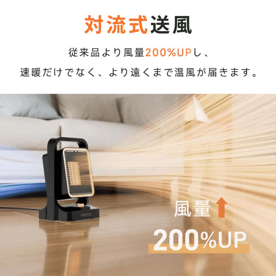 Troston セラミックファンヒーター 2秒速暖 1300W 風力角度調節可能