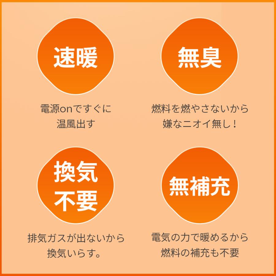 セラミックヒーター人感センサー 2秒速暖 首振り 温度調節可能 電気過熱保護 転倒OFF タイマー 節電 省エネ リモコン付き 過熱と転倒保護 タッチ操作 暖房器具 | Revave | 06