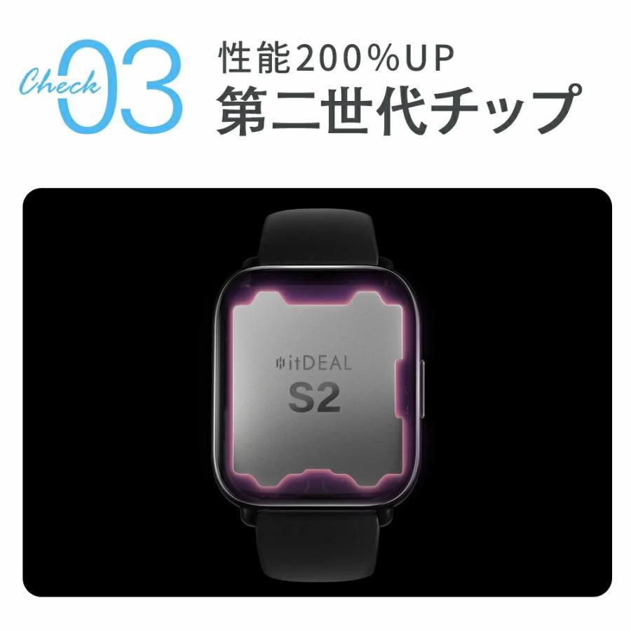 itDEAL レディース腕時計 スマートウォッチ 皮膚温変動測定 1.75