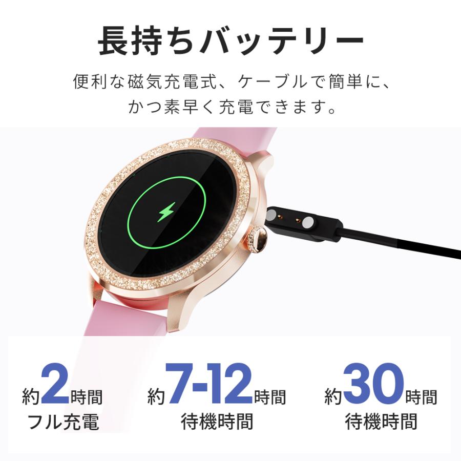 itDEAL スマートウォッチ G32腕時計レディース Bluetooth通話 皮膚温変動測定 大画面 IP68防水 心拍計 歩数計 血中酸素 血圧測定 GPS運動記録 音楽再生 生理周期｜tutuyo｜24