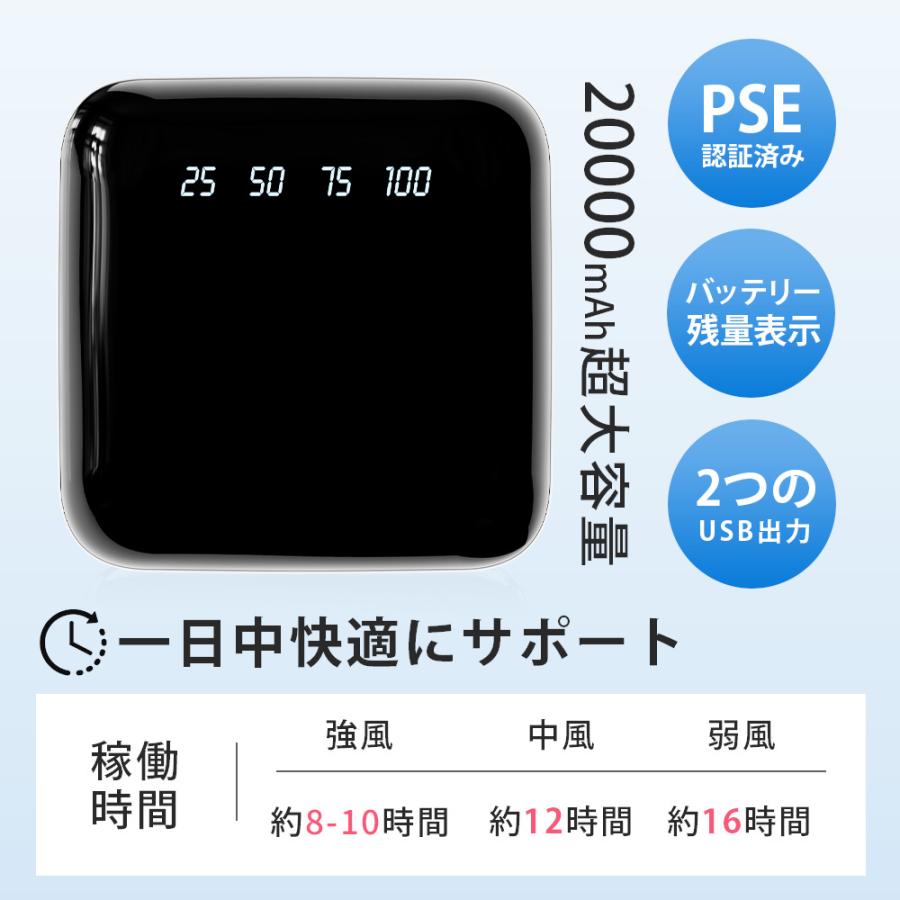 空調作業服 バッテリー ファン セット 20000mAh大容量 35800mAh