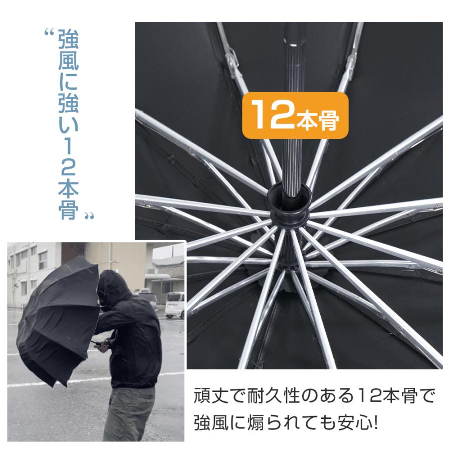 雨傘 折りたたみ傘 12本骨 ワンタッチ 自動開閉 折り畳み傘 晴雨