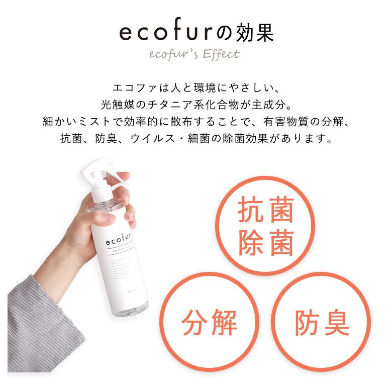 数量限定 エコファ ウィルス・細菌・シックハウス対策スプレー(300mlタイプ)ウィルス、細菌、有害物質の除菌＆分解、抗菌、消臭効果【ECOFUR】24本セット 【3552470241】(22338円)