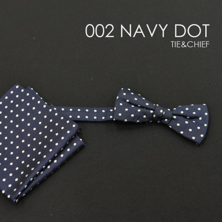 ユーロタイor蝶ネクタイ＋チーフ 002Nネイビー水玉 お洒落なコーディネート★レンタル4泊5日★選べるユーロタイor蝶ネクタイ |  | 02