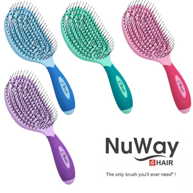 NuWay4Hair Brush C ニューウェイ ブラシC ヘアブラシ くし GN PK PE BL グリーン ピンク パープル ブルー