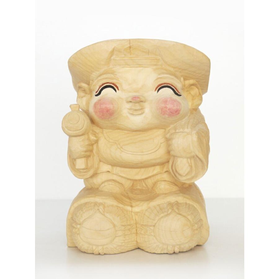 木彫り ほほえみ大黒 一刀彫 素材 榧 かや Kisumupoly Ac Ke