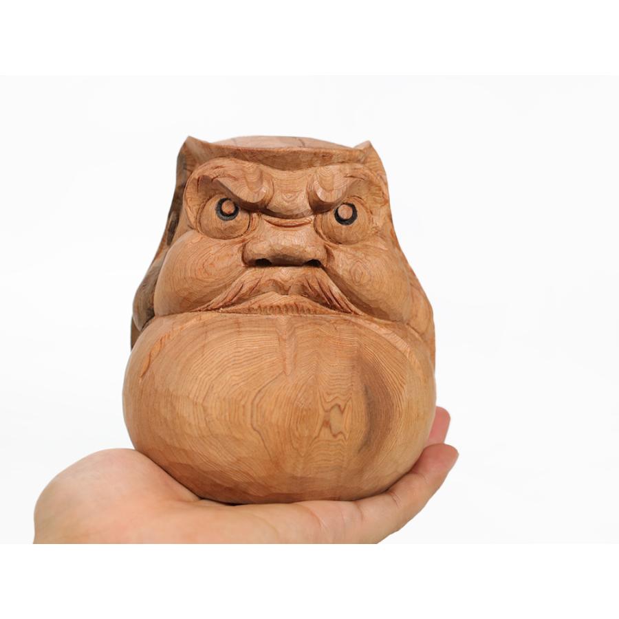 超歓迎 総高12cm 屋久杉 作家物 木彫 素材 屋久杉 縁起物 一刀彫 置物 木彫り 達磨 彫刻 Czysty Dpf Com Pl