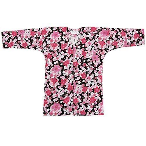 お祭り用品 衣装 お手軽価格で贈りやすい 鯉口シャツ 売れ筋 S-3L 黒地に桜 ＬＬ B618