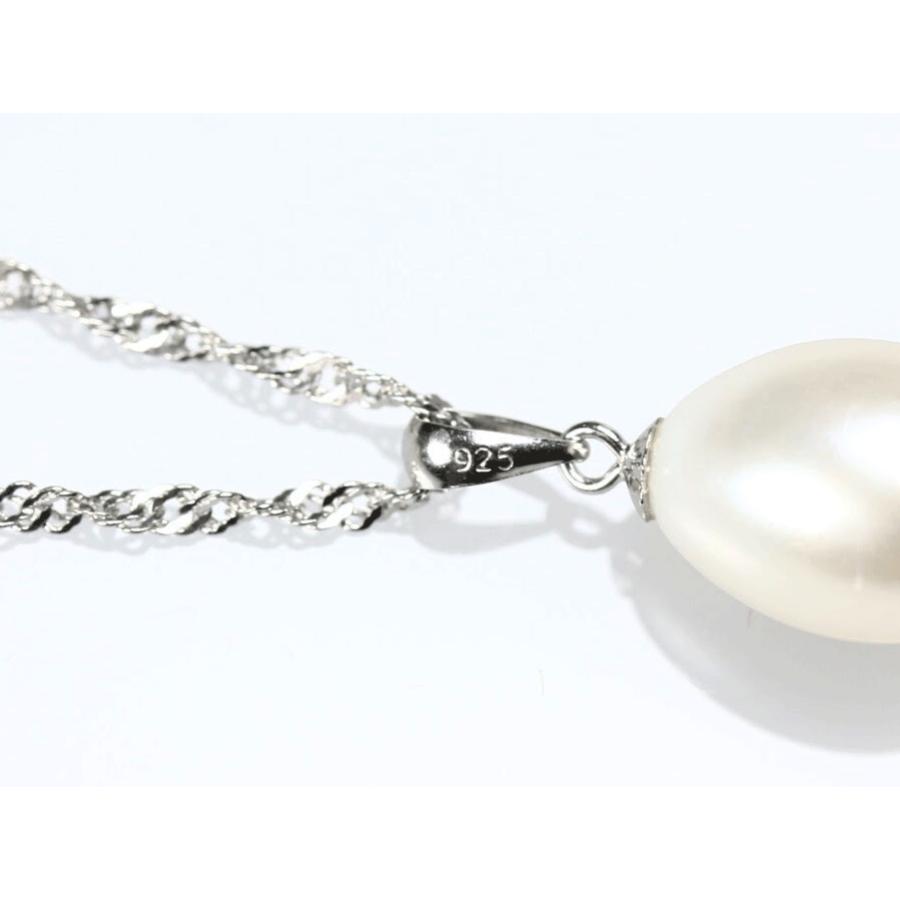 つやたま真珠 パールペンダント　真珠　一粒しずくパールネックレス　ホワイトカラー　大粒9.5-10mm｜tuyatama-shinjyu｜03