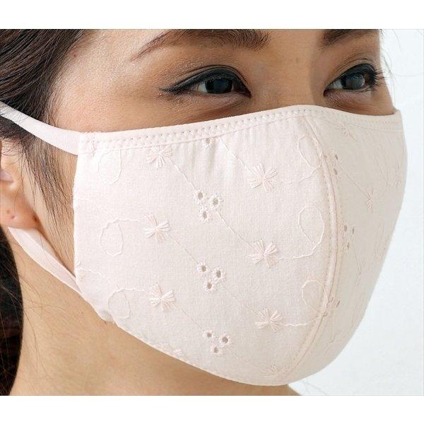 綿レース保湿マスク 息でペコペコしない 立体 三層構造 布マスク  洗える 蒸れない 肌荒れ防止 耳が痛くない紐 長さ調節可能　2枚入 フィルター6枚付 T57A〜T59A |  | 17