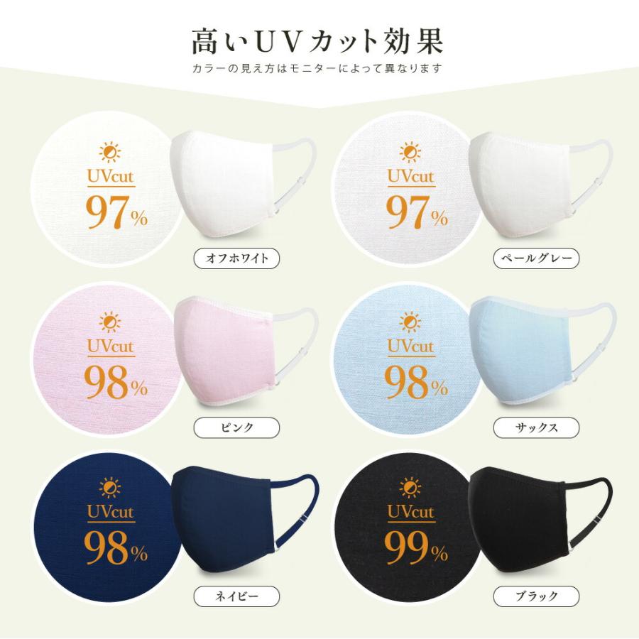 小顔の方にピッタリ、やや小さめサイズ 2枚入り 表綿100％ガーゼ 裏 接触冷感繊維 UVカット 洗える３Dマスク  肌にやさしい 耳が痛くない紐 長さ調節可  T-85 |  | 07