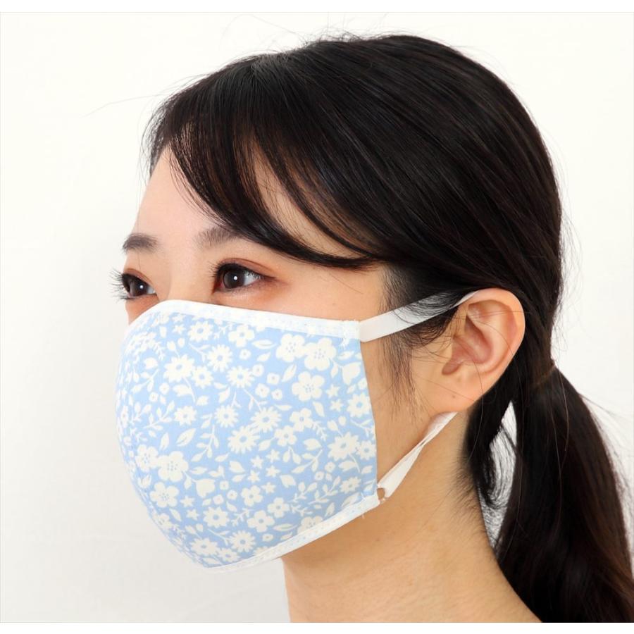 ツーヨン洗える 繰り返せマスク おしゃれ花柄布製マスク  2枚入 不織布使用 抗菌消臭 3d 接触冷感素材 立体3層構造 花柄 UVカットマスク T-84 |  | 02