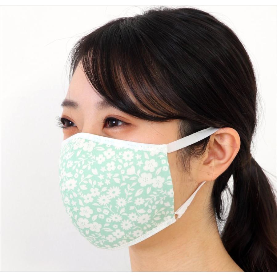 ツーヨン洗える 繰り返せマスク おしゃれ花柄布製マスク  2枚入 不織布使用 抗菌消臭 3d 接触冷感素材 立体3層構造 花柄 UVカットマスク T-84 |  | 03