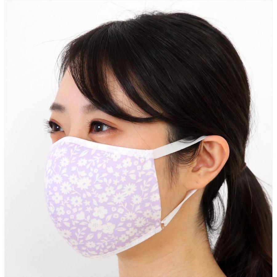 ツーヨン洗える 繰り返せマスク おしゃれ花柄布製マスク  2枚入 不織布使用 抗菌消臭 3d 接触冷感素材 立体3層構造 花柄 UVカットマスク T-84 |  | 04