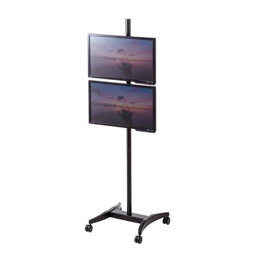 テレビスタンド 24 32インチ対応 上下2面 デジタルサイネージ キャスター付き Vesa対応 Cr Pl36bk テレビアクセサリー市場 通販 Yahoo ショッピング