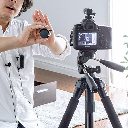 一番人気物 【動画撮影】小型ワイヤレスマイクシステム ピンマイクセット 400-MCW001 - PC周辺機器