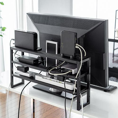 モニター裏収納ラック 収納棚 配線 ルーター 幅60cm 3段 27 30インチ向け Yk Stn048 テレビアクセサリー市場 通販 Yahoo ショッピング