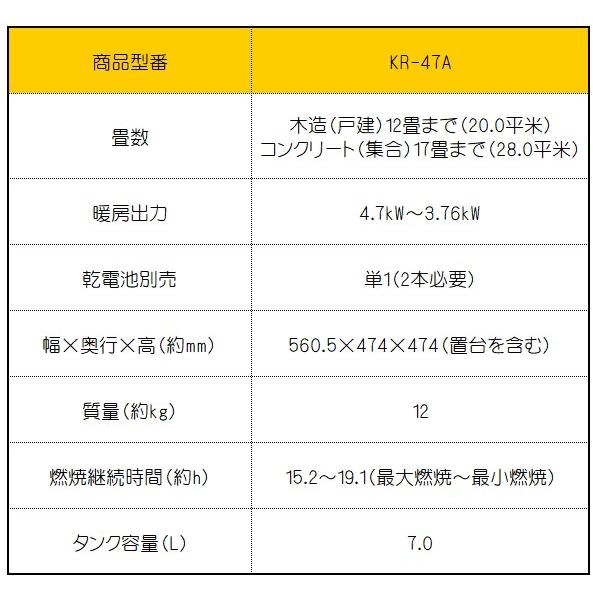 トヨトミ：対流型石油ストーブ(グレー)/KR-47A-Hの画像