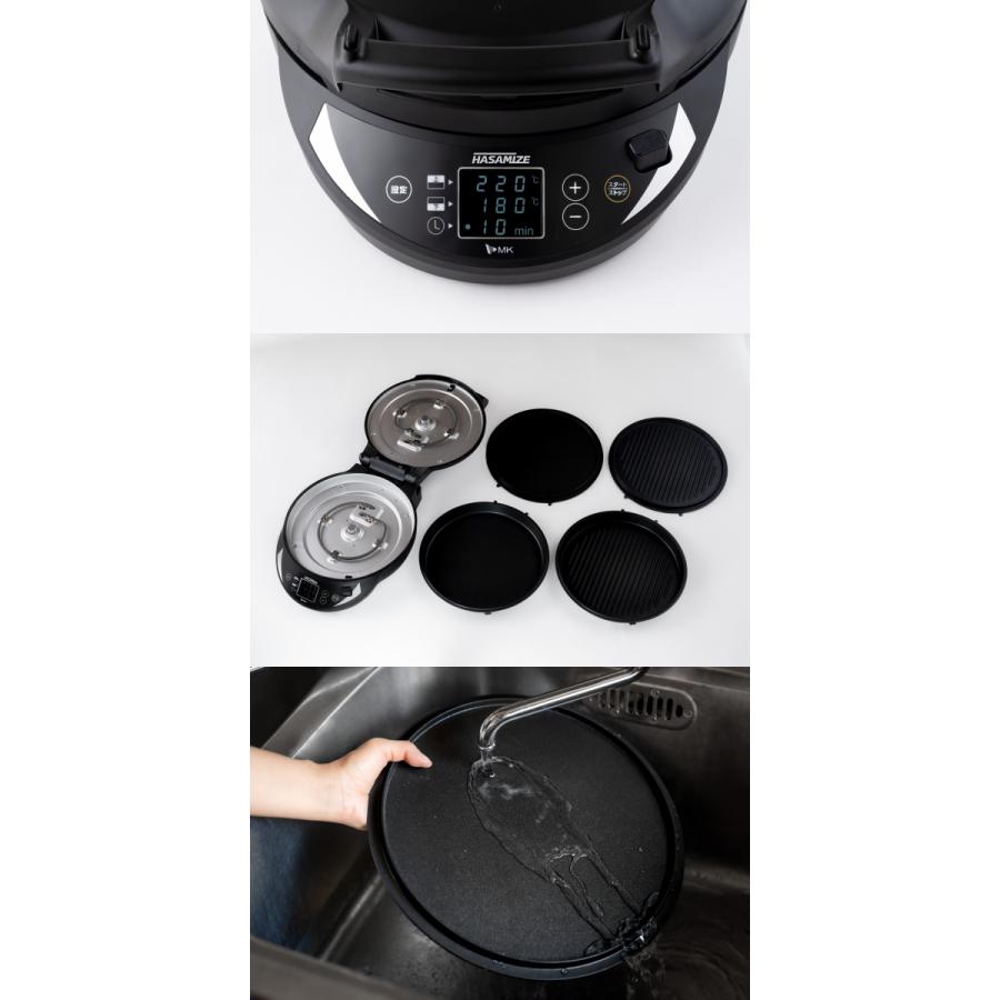 エムケー精工：両面焼きホットプレートHASAMIZE(ブラック)/TK-H315K