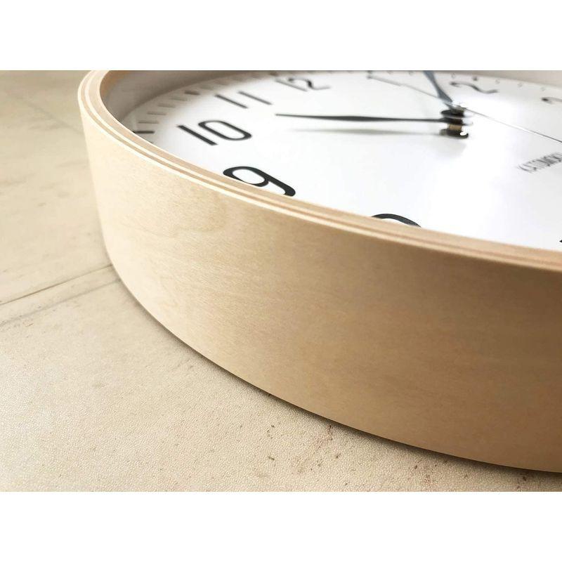 KATOMOKU plywood clock 19 km-111NRC ナチュラル 電波時計 連続秒針