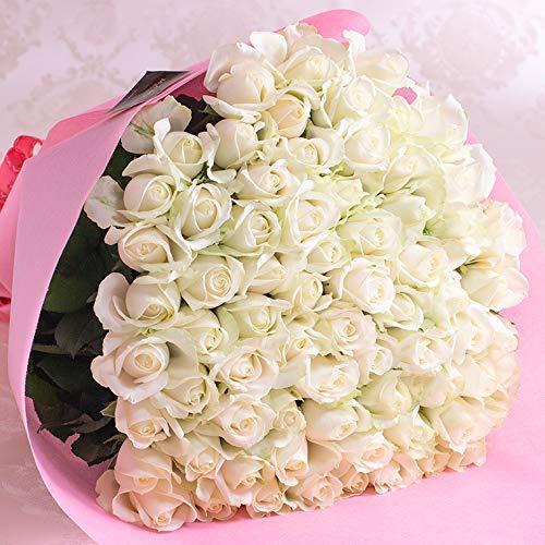 オンラインショップでの割引 バラギフト専門店のマミーローズ 選べるバラ本数セレクト 還暦祝い 誕生日 プロポーズ 贈り物の豪華なバラの花束 生花 白 78本 大セール安い Vakhuis Net