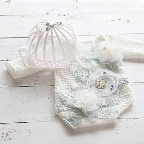 人気ブランドの ベビー ニューボーンフォト 7 ミシアラグジュアリー ロンパース ヘアバ ドレス 衣装 2点セット ヘッドドレス ワンピース Acte Paris Org