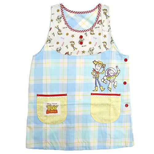 トイストーリー キャラクターエプロン エプロン パステルカラー チェック サックス 水色 熱販売