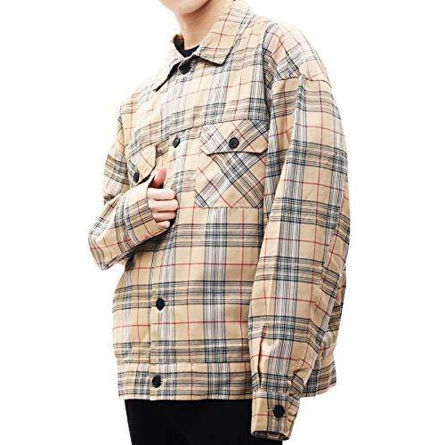 数量は多い メンズ スウィングトップ G O C ジーオーシー ジャケット ベージュチェック M チェック柄 ブルゾン カバーオール パーカー Awacc Org