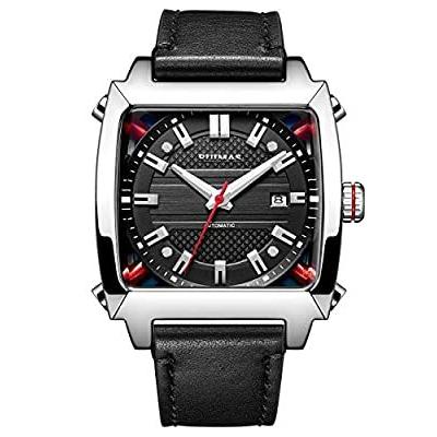 新版 Ruimas 腕時計 人 防水 アナログ表示 おしゃれ ファッション ビジネス 紳士 四角い腕時計 機械式 自動巻き メンズ 腕時計 Binghamtonhots Com