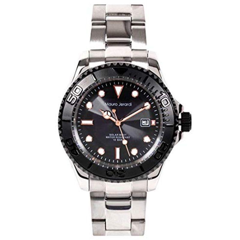 【正規販売店】 3針 ソーラー 腕時計 マウロジェラルディ デイト シルバー メンズ MJ061-1 10気圧防水 腕時計