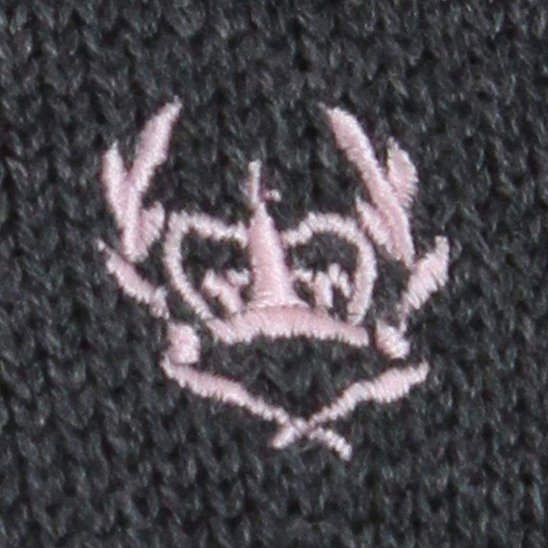 人気デザイナー キッズのカーディガン オリーブデオリーブスクール 綿混ウオッシャブルカーディガン8ゲージ (日本 クラウン刺繍 ガールズ 日本  2K90006 グレーXピンク L 財布、帽子、ファッション小物