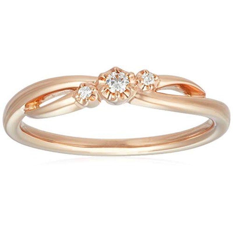 在庫SALE 4℃(ヨンドシー) ウェーブライン ダイヤモンドK10ピンク