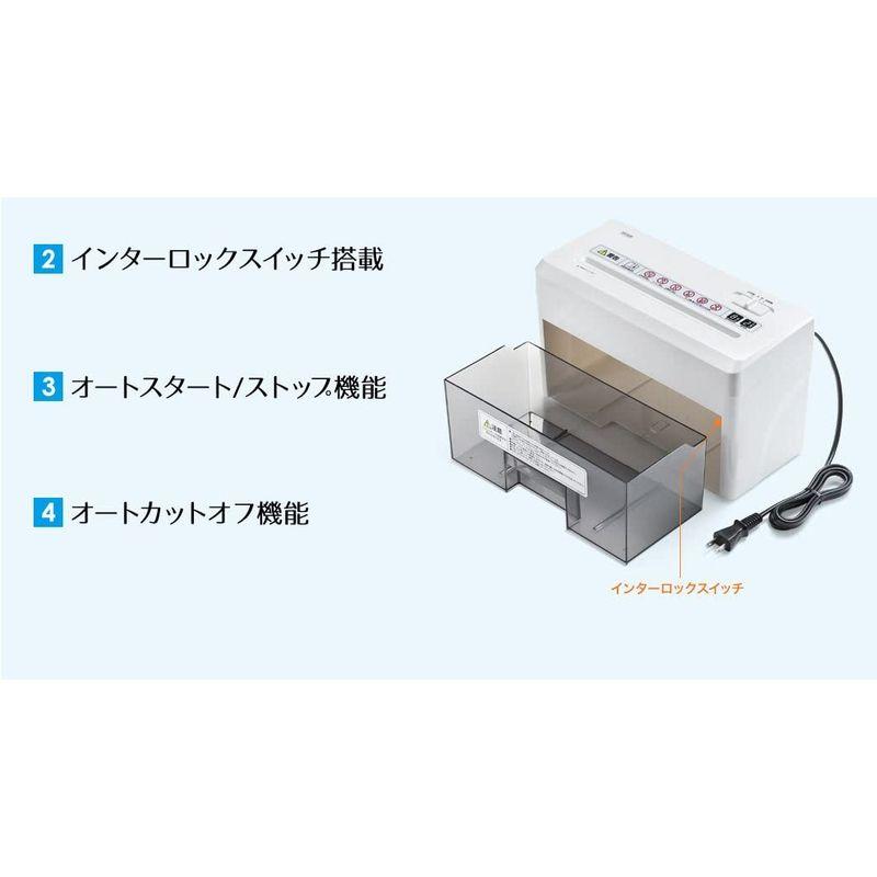 オフィス用品 イーサプライ シュレッダー 家庭用 小型 電動マイクロクロスカット 静音 A4 連続使用8分 EZ4-PSD025｜tvilbidvirk3｜06