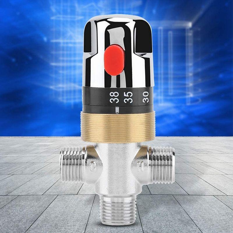 ミキシングバルブ 多機能アングルバルブ サーモスタティックミキシングバルブ 安全スイッチ 混合バルブ 温度制御 丈夫 洗面台/浴室用/お風呂