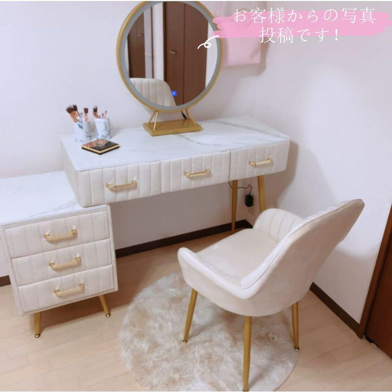 直販廉価 鏡台 ドレッサー お姫系 化粧台収納 ベロア椅子 北欧風