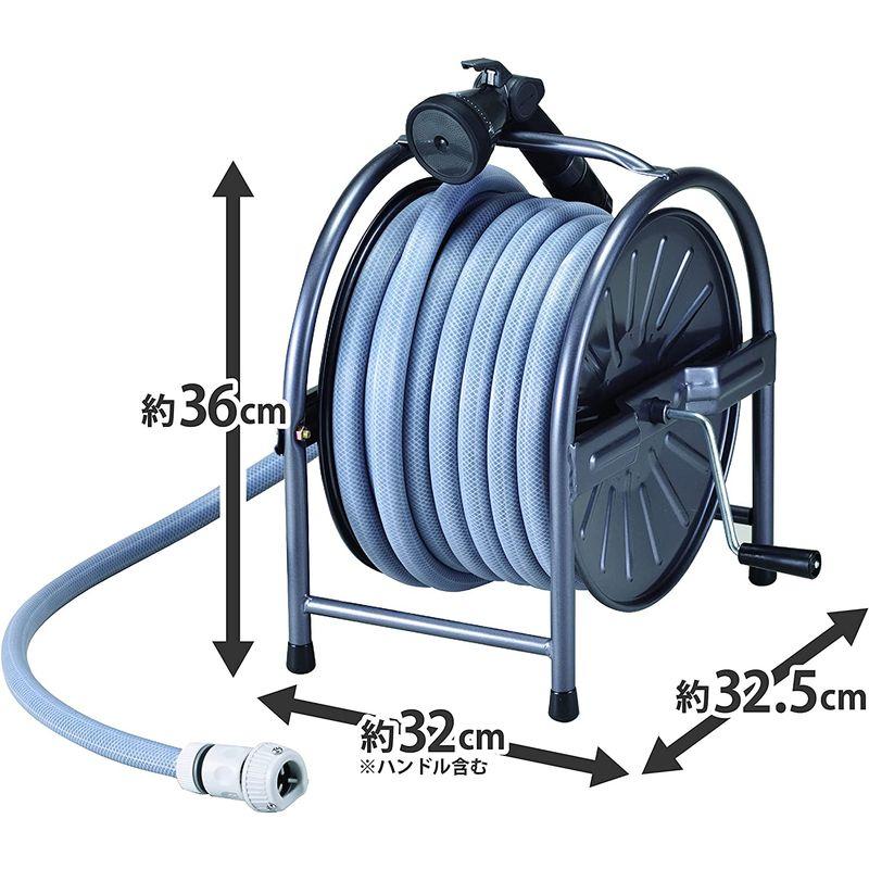 最新作の スチールホースリール グリーンライフ(GREEN LIFE) ホースセット 20m ホース内径15? グレー おしゃれ HR-S20D(GY